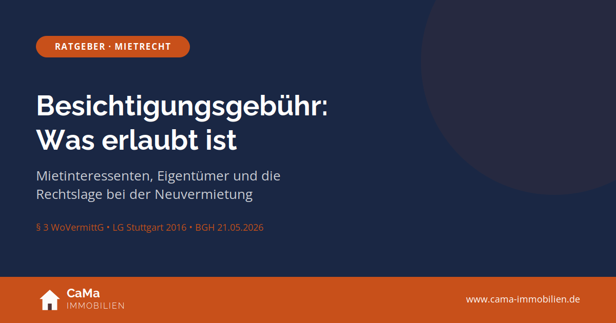 Besichtigungsgebühr bei der Vermietung: Was erlaubt ist und was nicht